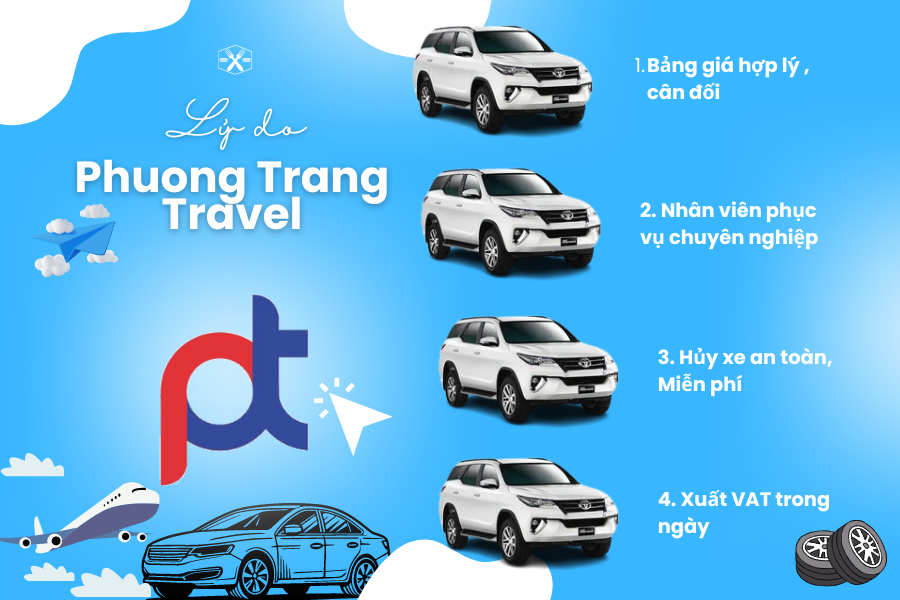 Taxi Phương Trang phục vụ sân bay Phù Cát