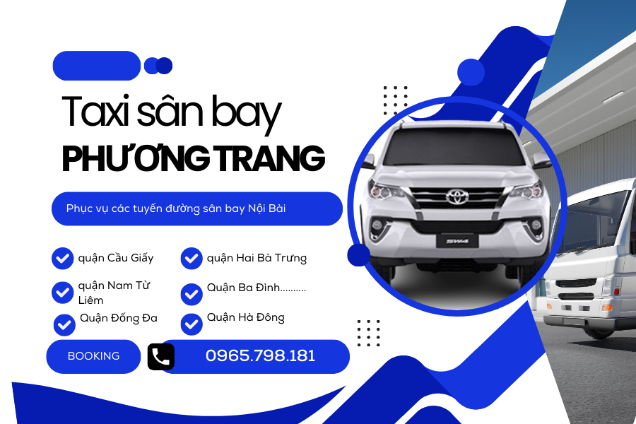 Taxi Phương Trang phục vụ sân bay Nội Bài